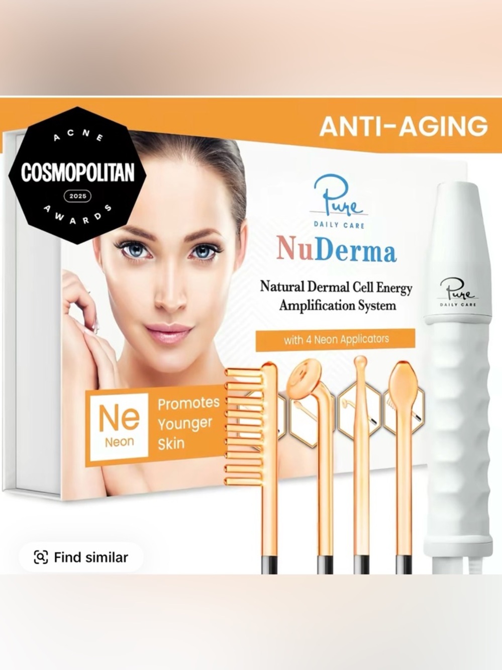 NWT Pure Daily Care NuDerma Neon Derma Wand Set - neon Applicators